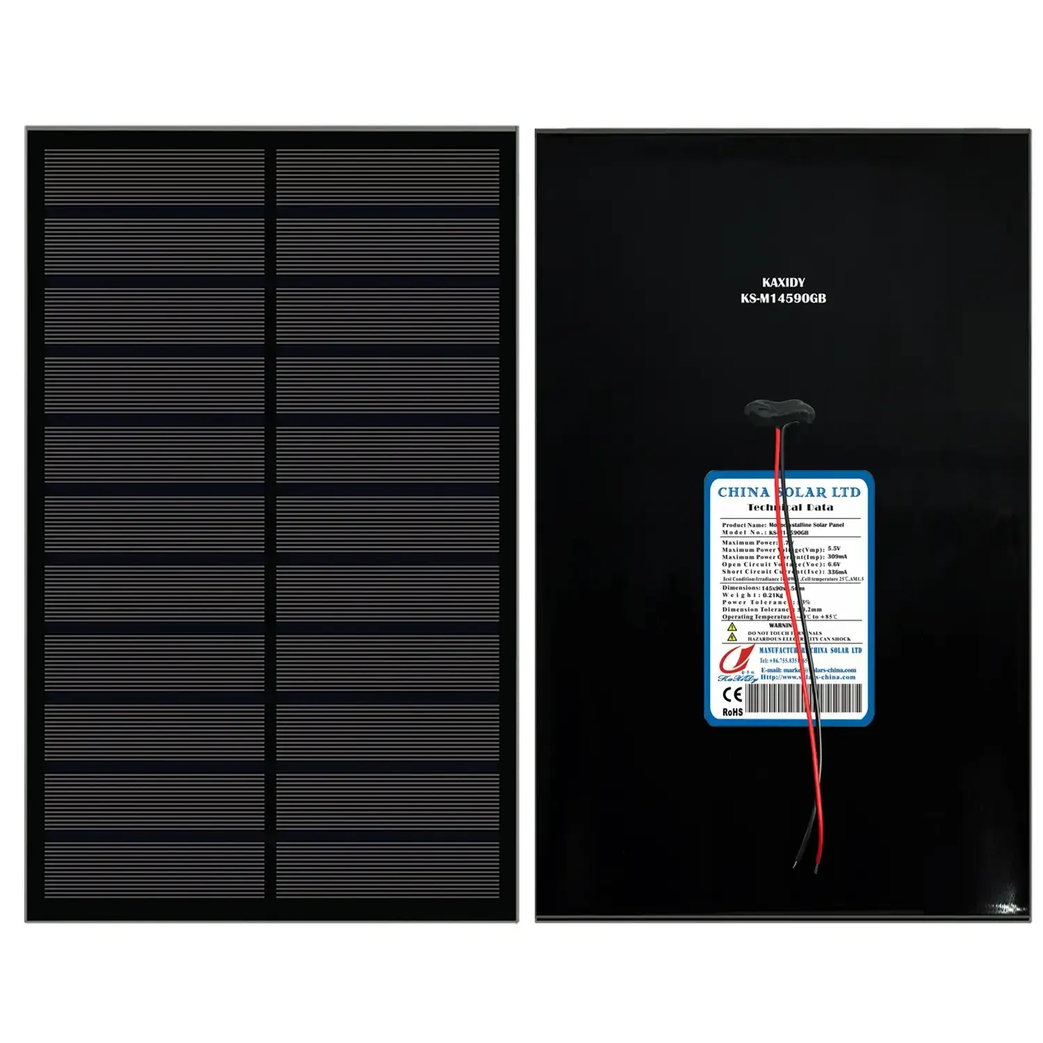 Üveg Monokristály Napelem 5,5V